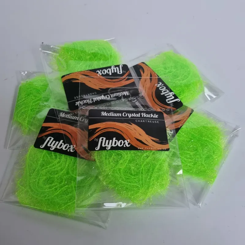 Flybox Medium Crystal Hackle in Chartreuse-2